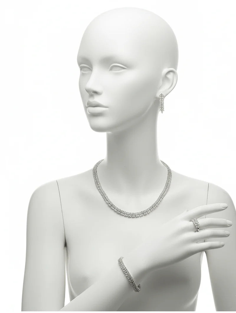 Leaf Crystal Jewelry Set